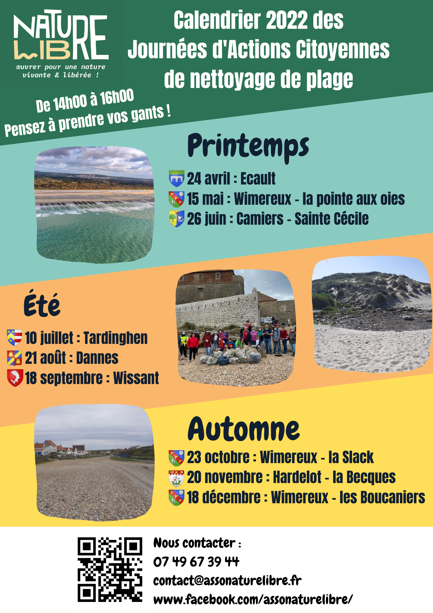 Calendrier 2022 nettoyage de plage